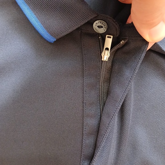 Lacoste Sport Polo Mens 7 Large Blue Quarter Zip Tennis‎ Performance Active - Picture 5 of 11